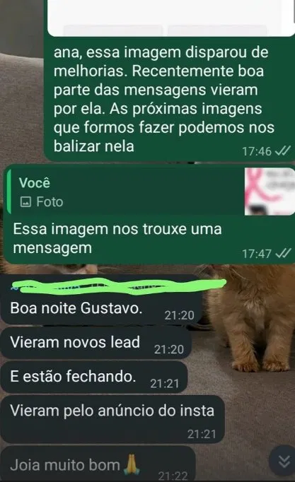 Conversa real de cliente da De Lucca Marketing