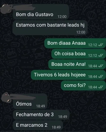 Conversa real de cliente da De Lucca Marketing